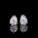 Lab-Grown 1.49 Carat Round E-VS Diamond 14K White Gold Martini Earrings