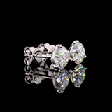 Lab-Grown 2.03 Carat Round E-VS1 Diamond 14K White Gold Martini Earrings