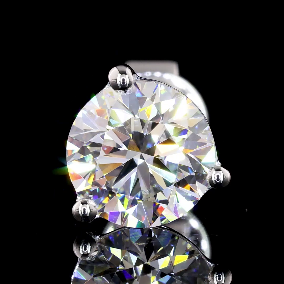 Lab-Grown 2.08 Carat Round E-VS1 Diamond 14K White Gold Martini Earrings