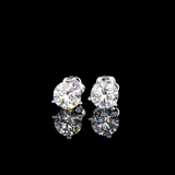 Lab-Grown 3.01 Carat Round F-VS1 Diamond 14K White Gold Martini Earrings