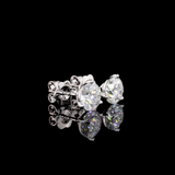 Lab-Grown 3.13 Carat Round F-VVS2 Diamond 14K White Gold Martini Earrings