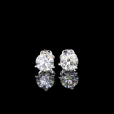 Lab-Grown 3.13 Carat Round F-VVS2 Diamond 14K White Gold Martini Earrings