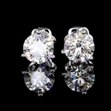 Lab-Grown 3 Carat Round F-VVS2 Diamond 14K White Gold Martini Earrings