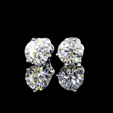 Lab-Grown 2.41 Carat Round G-VVS2 Diamond 14K White Gold Martini Earrings