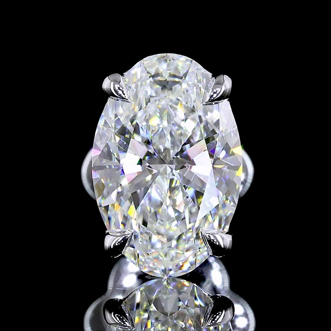 Lab-Grown 2.55 Carat Oval G-VVS2 Diamond 14K White Gold Studs Earrings