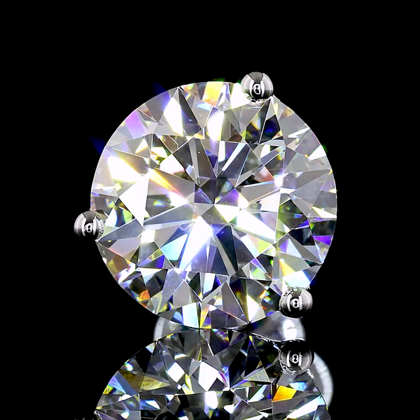 Lab-Grown 4.01 Carat Round G-VVS2 Diamond 14K White Gold Martini Earrings