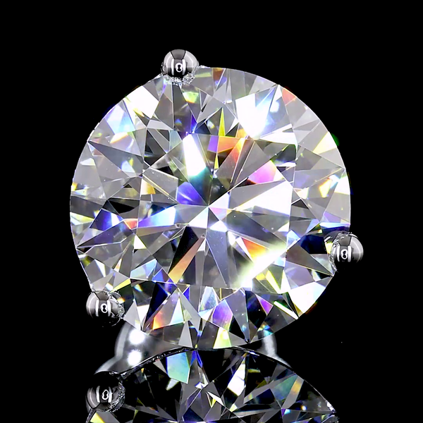 Lab-Grown 5.16 Carat Round K-VVS2 Diamond 14K White Gold Martini Earrings