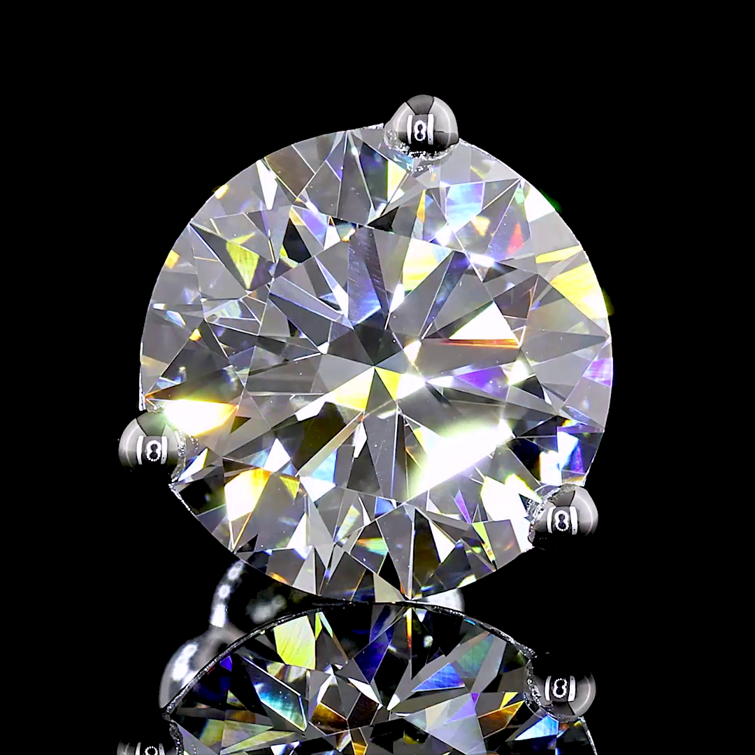 Lab-Grown 6.13 Carat Round J-VS1 Diamond 14K White Gold Martini Earrings