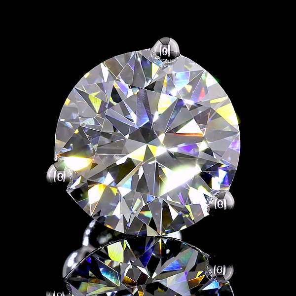 Lab-Grown 6.13 Carat Round J-VS1 Diamond 14K White Gold Martini Earrings