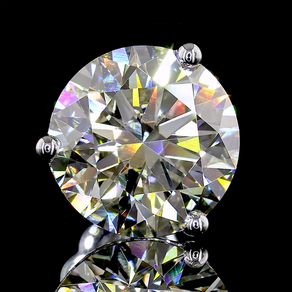 Lab-Grown 6.53 Carat Round K-VS1 Diamond 14K White Gold Martini Earrings