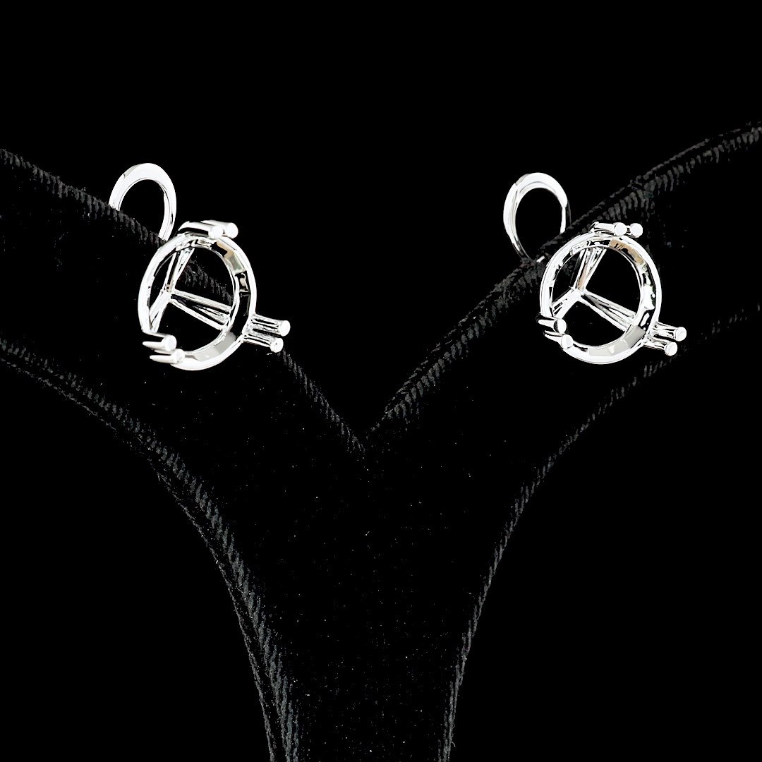 Lab-Grown 16.09 Carat Round F-VS1 Diamond 14K White Gold Martini Earrings