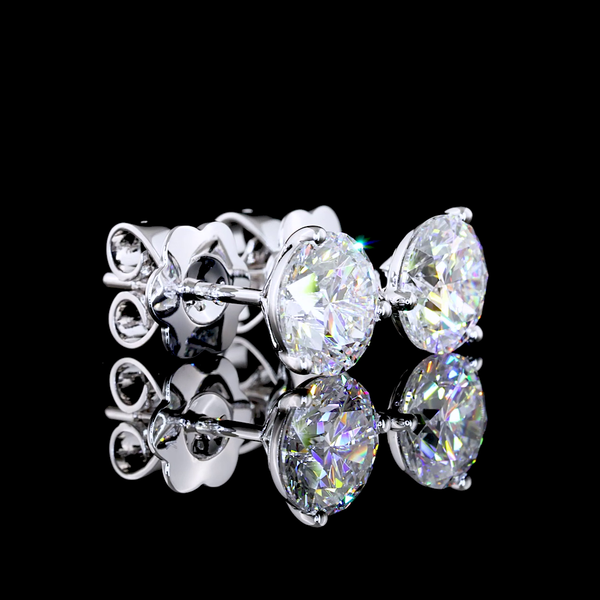 Lab-Grown 2.01 Carat Round E-VVS2 Diamond 14K White Gold Martini Earrings