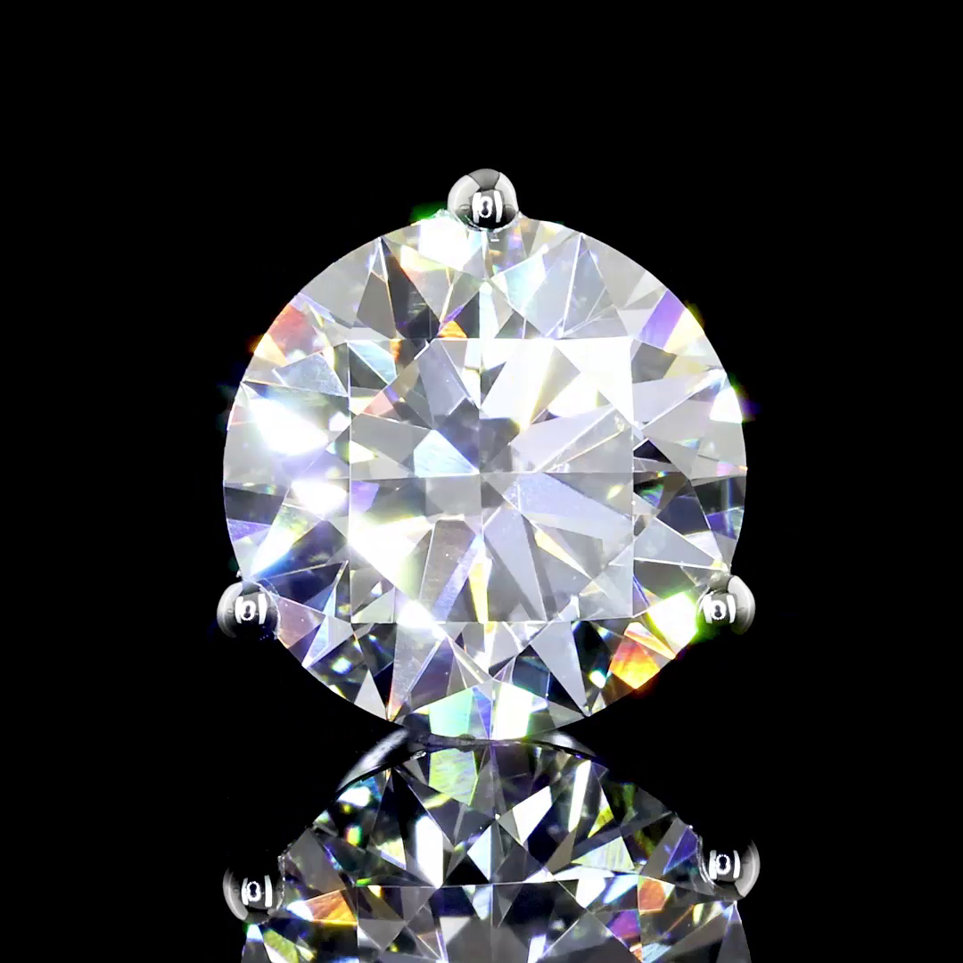 Lab-Grown 2.47 Carat Round E-VVS2 Diamond 14K White Gold Martini Earrings