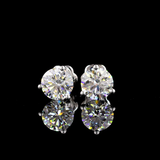 Lab-Grown 3.1 Carat Round F- Diamond 14K White Gold Martini Earrings