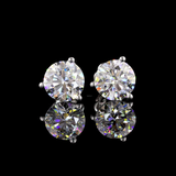 Lab-Grown 5.05 Carat Round E-VVS2 Diamond 14K White Gold Martini Earrings