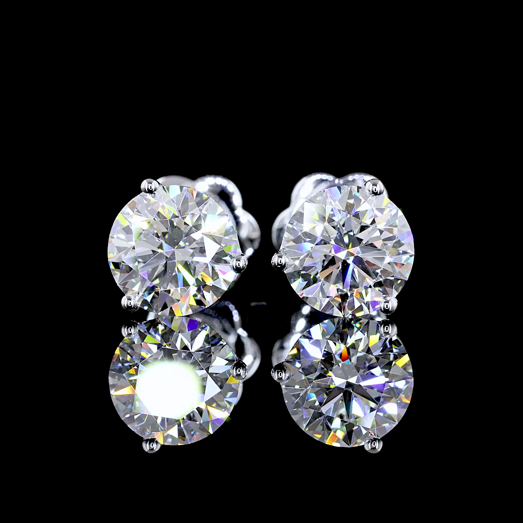 Lab-Grown 2.49 Carat Round E-VS1 Diamond 14K White Gold Martini Earrings