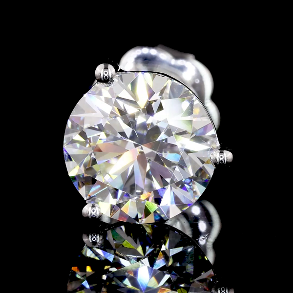 Lab-Grown 3.04 Carat Round F-VS1 Diamond 14K White Gold Martini Earrings