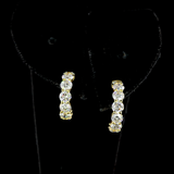 Lab-Grown 2.82 Carat Round E-VS Diamond 14K Yellow Gold C Hoops Earrings