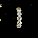 Lab-Grown 2.82 Carat Round E-VS Diamond 14K Yellow Gold C Hoops Earrings