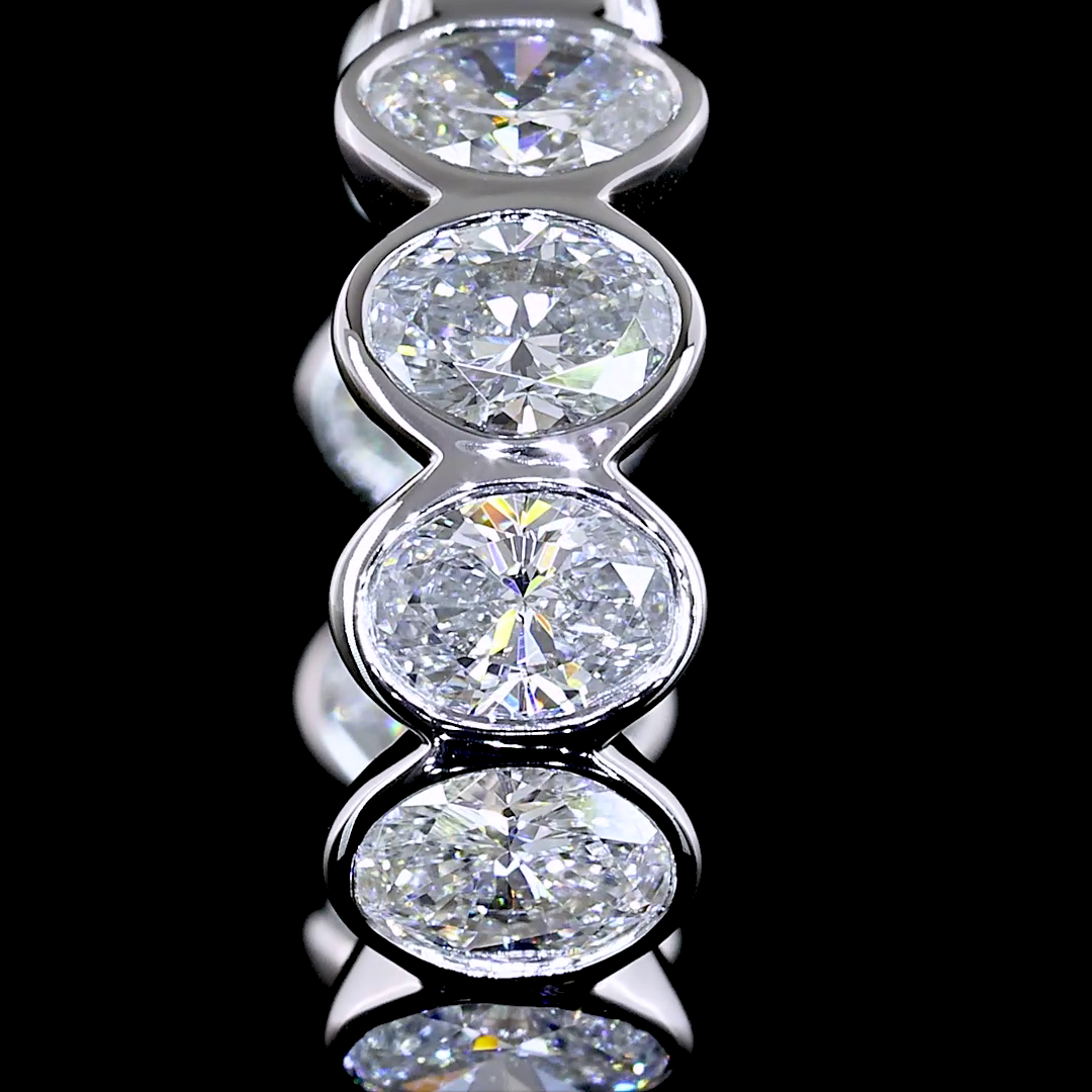 Lab-Grown 1.94 Carat Oval E-VS Diamond 14K White Gold Huggies Earrings