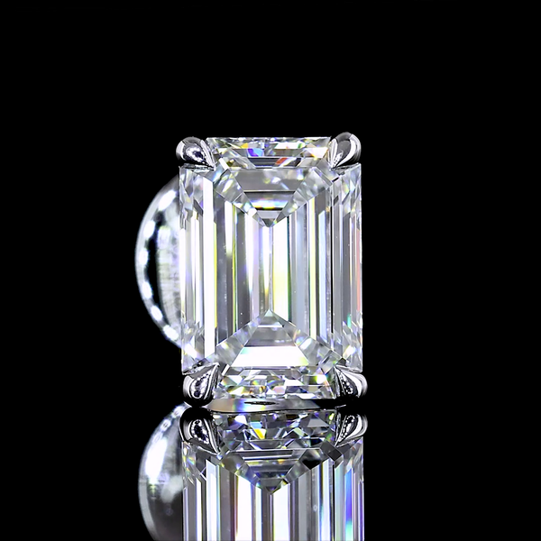 Lab-Grown 1.47 Carat Emerald E-VS1 Diamond 14K White Gold Studs Earrings