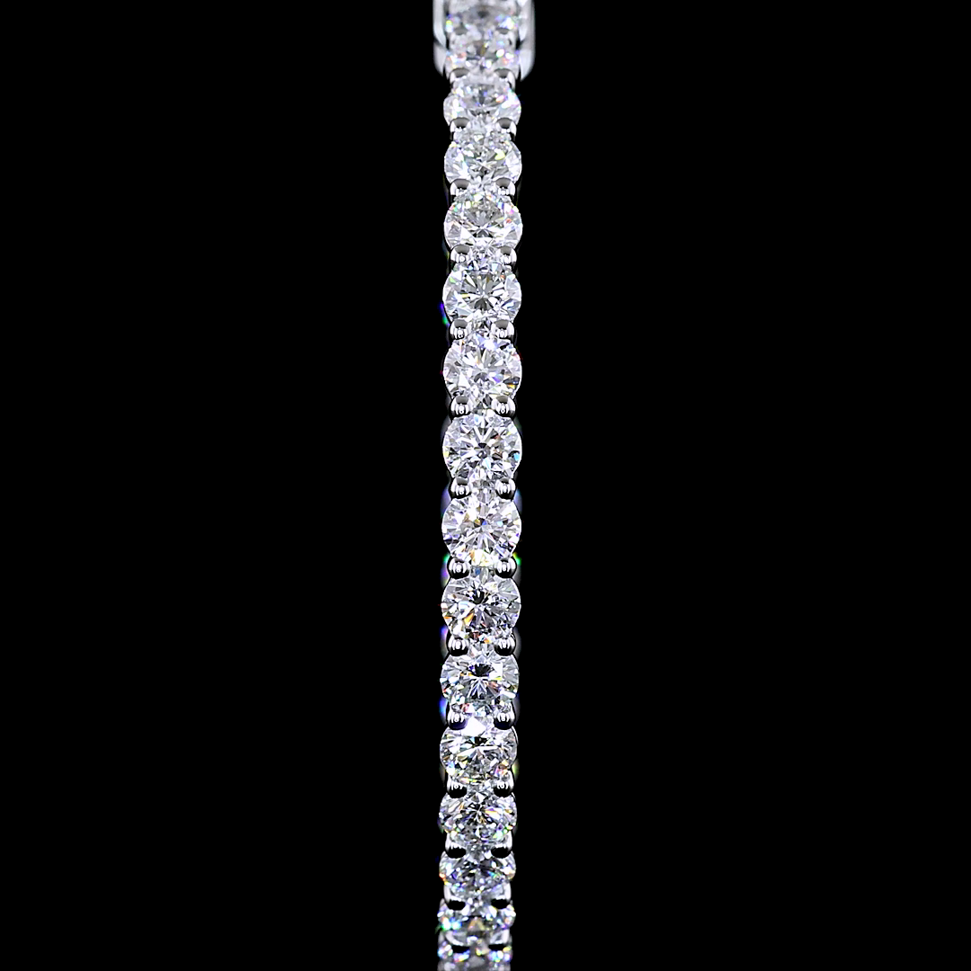 Lab-Grown 2.78 Carat Round E-VS Diamond 14K White Gold Hoops Earrings