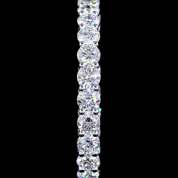 Lab-Grown 3.3 Carat Round E-VS Diamond 14K White Gold Hoops Earrings