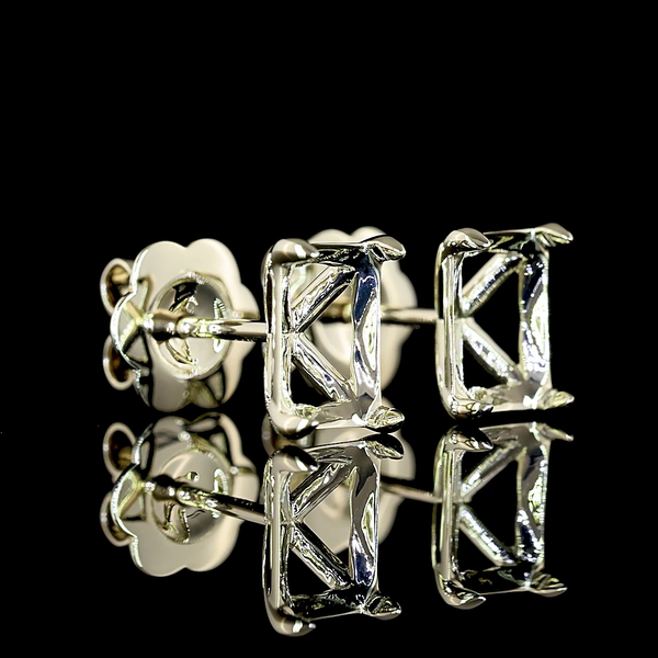 Lab-Grown 2.05 Carat Radiant F-VS2 Diamond 14K White Gold Studs Earrings