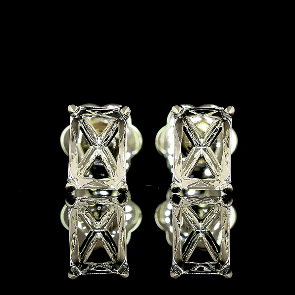Lab-Grown 2.05 Carat Radiant F-VS2 Diamond 14K White Gold Studs Earrings