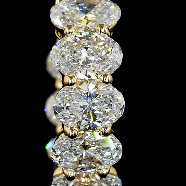 Lab-Grown 3.21 Carat Oval E-VS Diamond 14K Yellow Gold Huggies Earrings