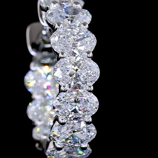 Lab-Grown 1.98 Carat Oval E-VS Diamond 14K White Gold Huggies Earrings
