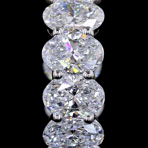 Lab-Grown 3.55 Carat Oval E-VS Diamond 14K White Gold Huggies Earrings