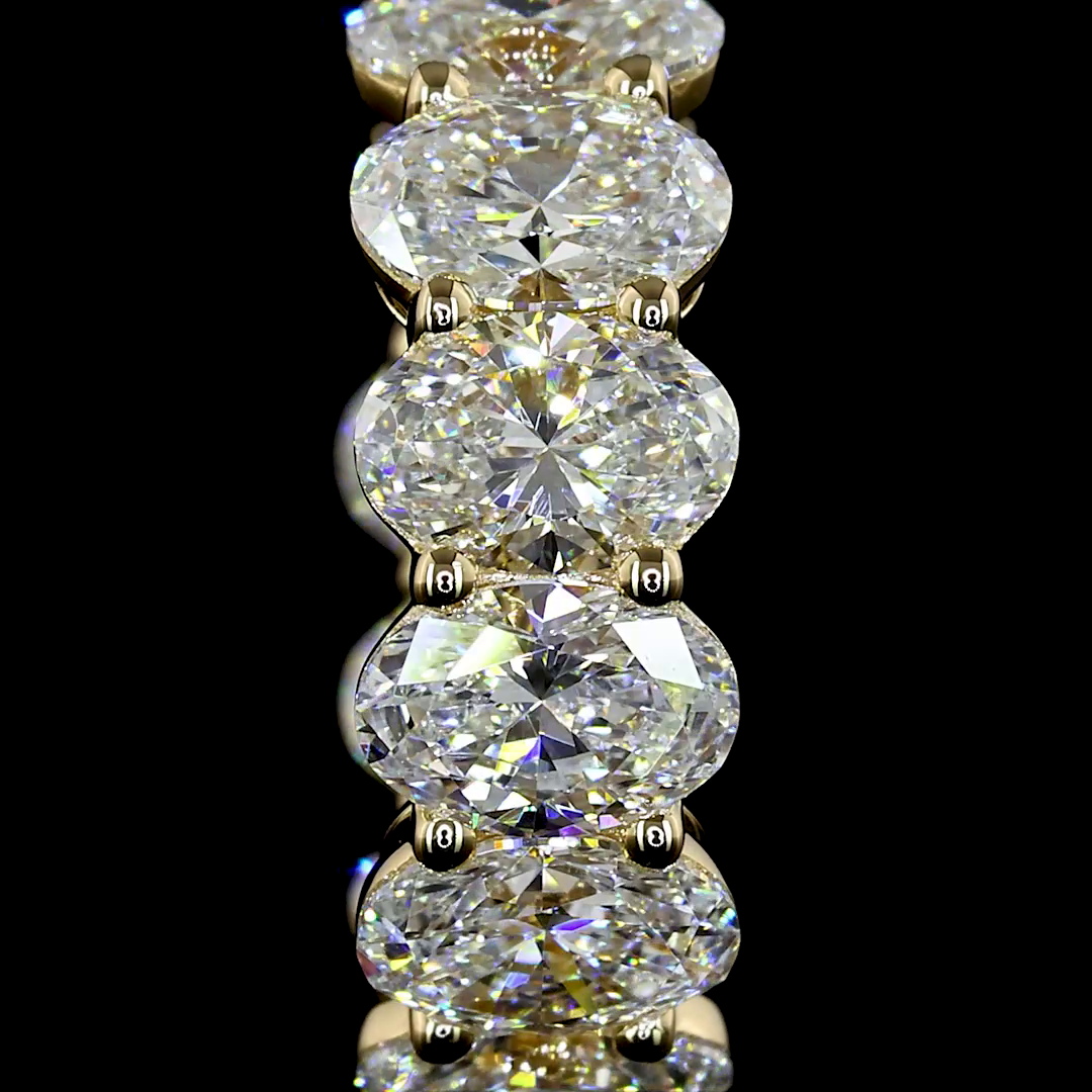 Lab-Grown 3.5 Carat Oval E-VS Diamond 14K Yellow Gold Huggies Earrings