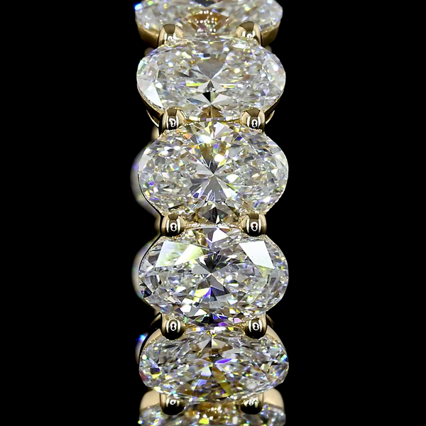 Lab-Grown 3.49 Carat Oval E-VS Diamond 14K Yellow Gold Huggies Earrings