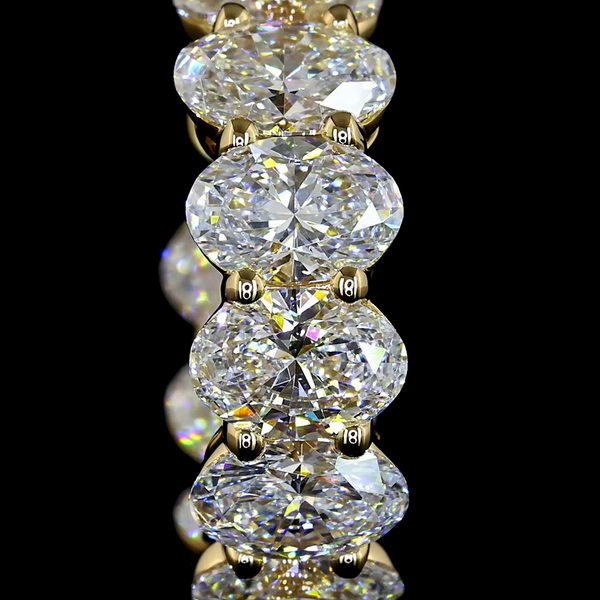 Lab-Grown 3.42 Carat Oval E-VS Diamond 14K Yellow Gold Huggies Earrings