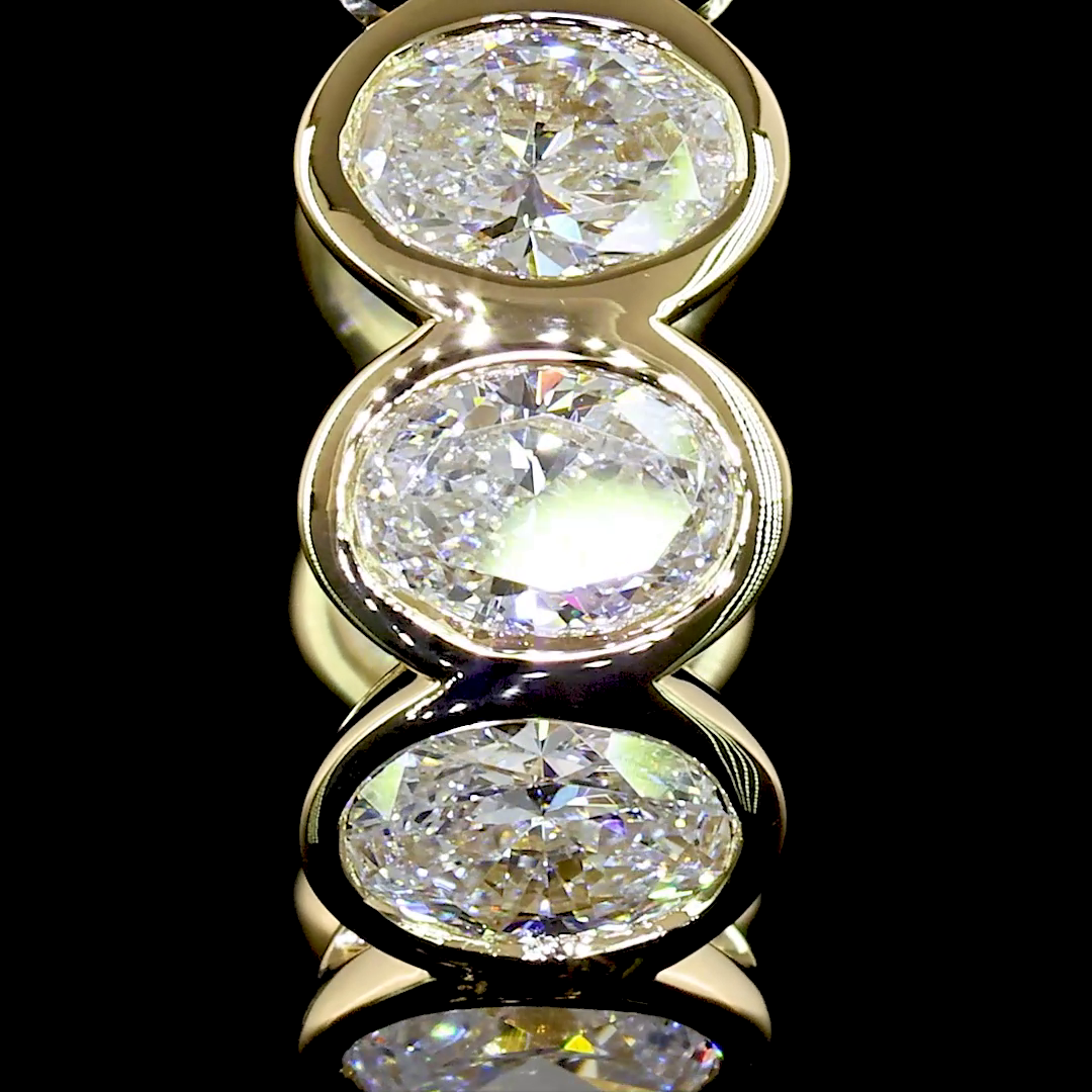 Lab-Grown 2.03 Carat Oval - Diamond 14K Yellow Gold Huggies Earrings