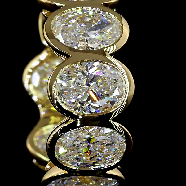 Lab-Grown 3.51 Carat Oval E-VS Diamond 14K Yellow Gold Huggies Earrings