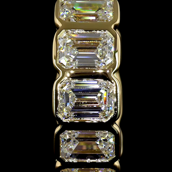 Lab-Grown 3.85 Carat Emerald - Diamond 14K Yellow Gold Huggies Earrings