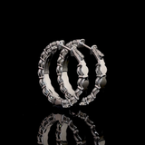 Lab-Grown 5.13 Carat Round F-VS2 Diamond 14K White Gold Hoops Earrings