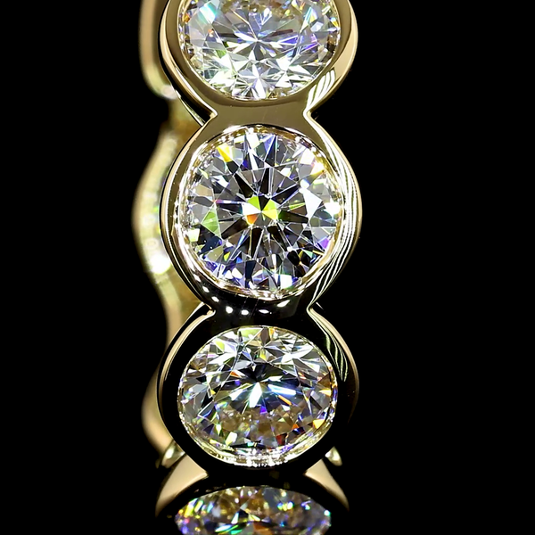 Lab-Grown 1.98 Carat Round E-VS Diamond 14K Yellow Gold Huggies Earrings