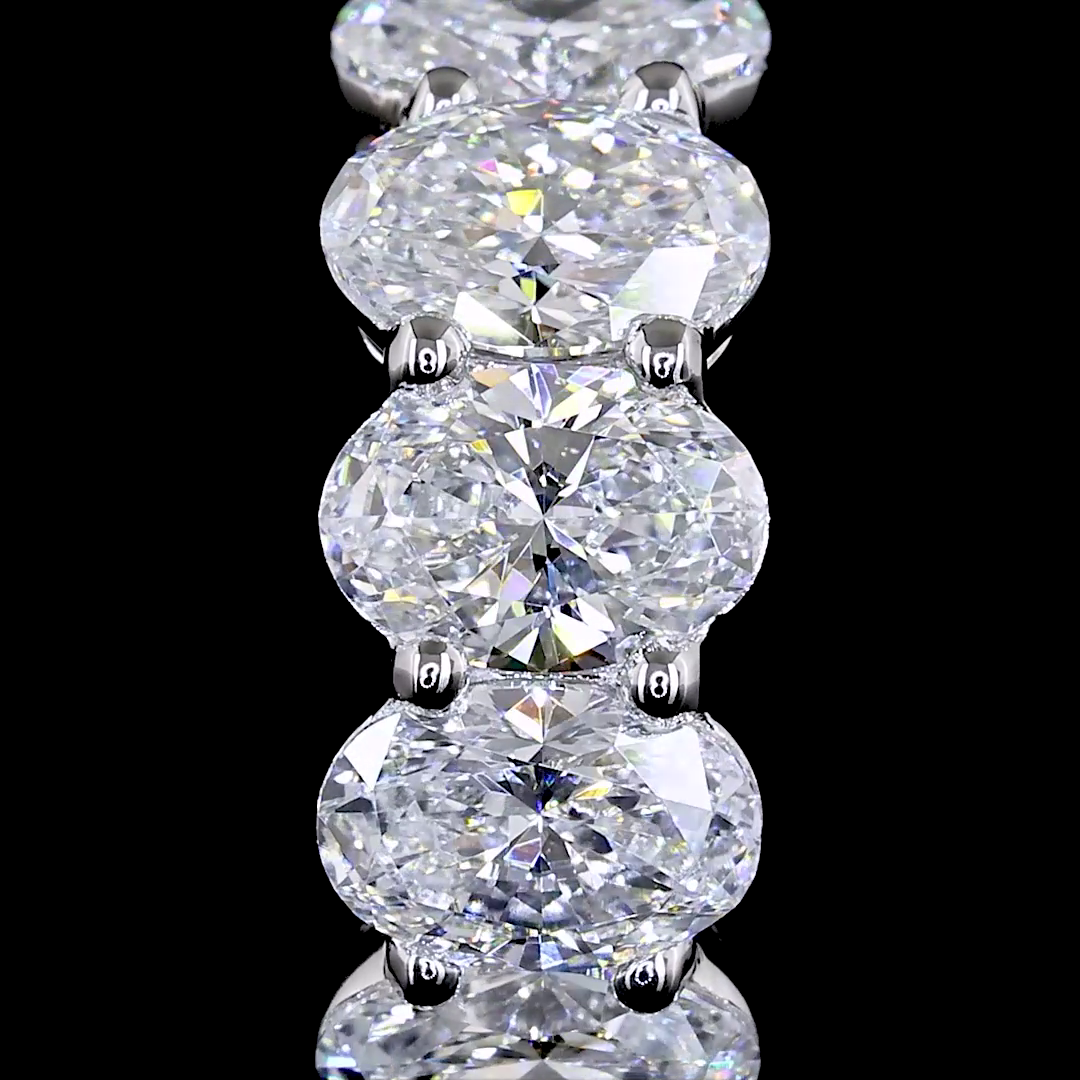 Lab-Grown 2.04 Carat Oval E-VS Diamond 14K White Gold Huggies Earrings