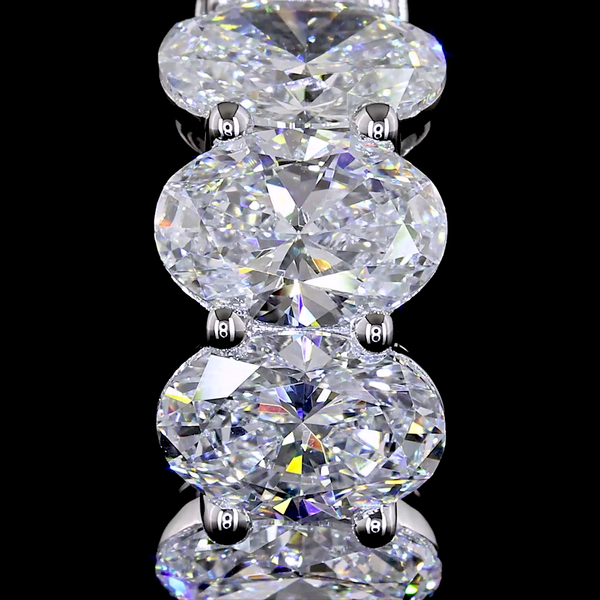 Lab-Grown 3.53 Carat Oval - Diamond 14K White Gold Huggies Earrings