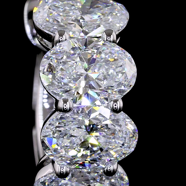 Lab-Grown 3.57 Carat Oval - Diamond 14K White Gold Huggies Earrings