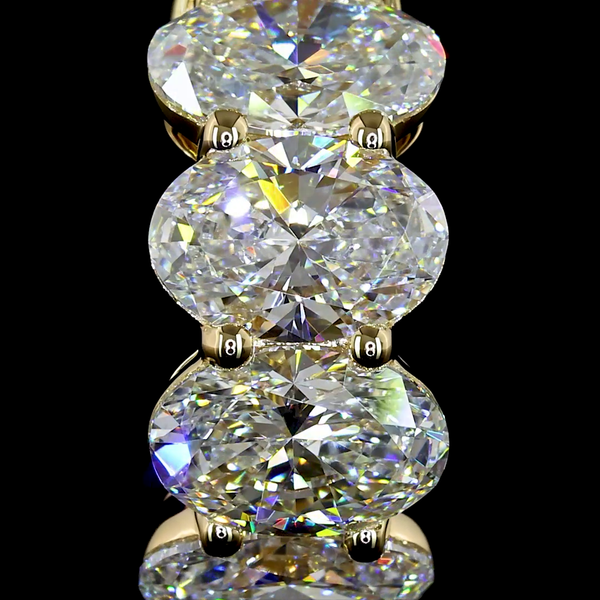 Lab-Grown 3.65 Carat Oval - Diamond 14K Yellow Gold Huggies Earrings