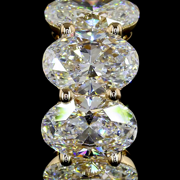 Lab-Grown 5.33 Carat Oval - Diamond 14K Yellow Gold Huggies Earrings