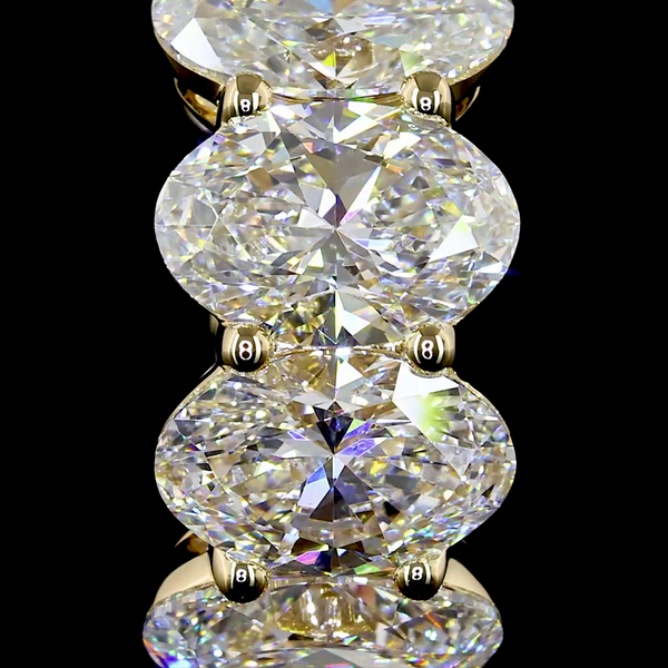 Lab-Grown 5.08 Carat Oval - Diamond 14K Yellow Gold Huggies Earrings