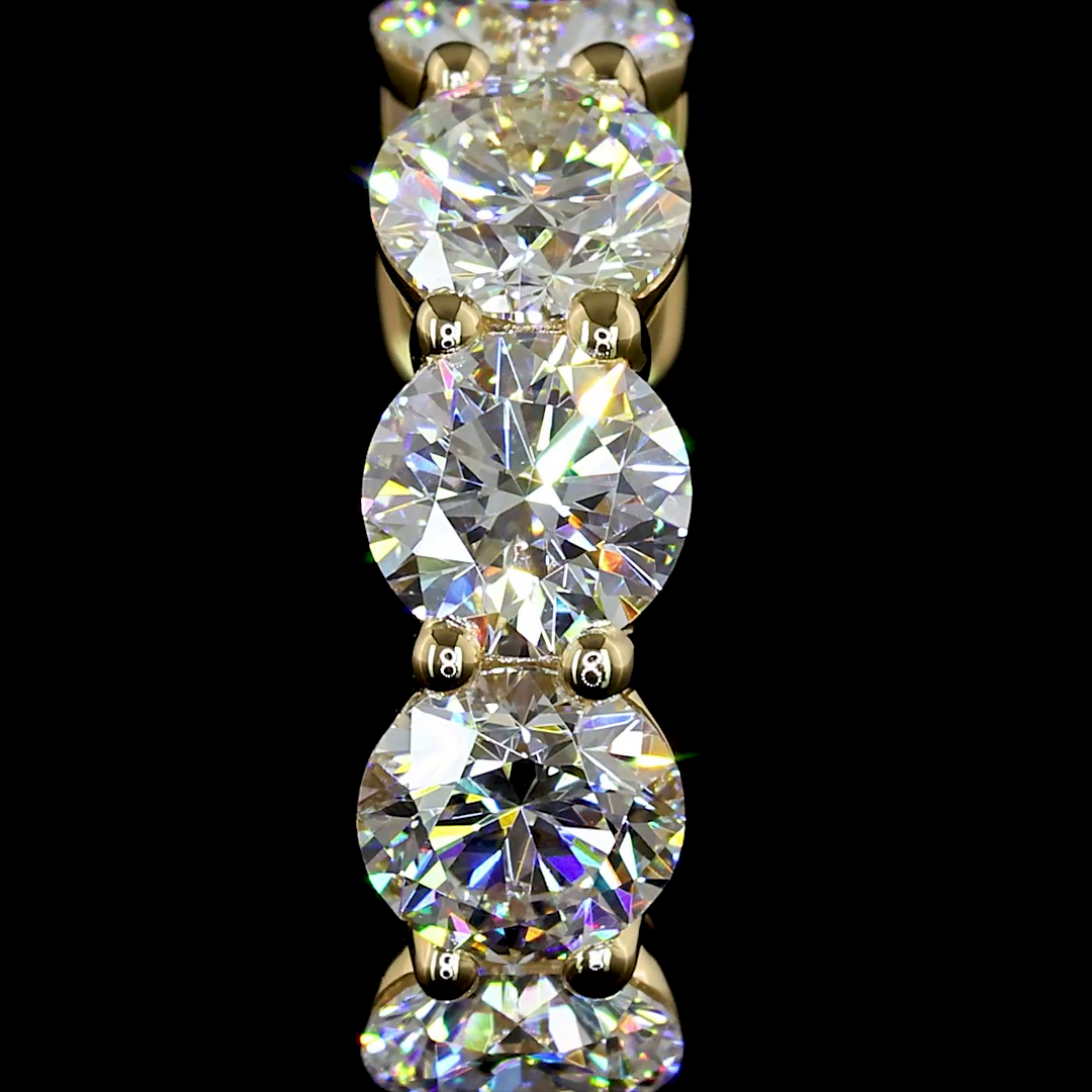 Lab-Grown 1.95 Carat Round E-VS Diamond 14K Yellow Gold Huggies Earrings