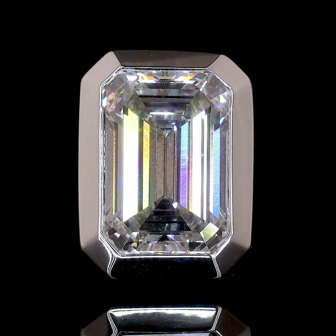 Lab-Grown 3.41 Carat Emerald E-VS1 Diamond 14K White Gold Studs Earrings
