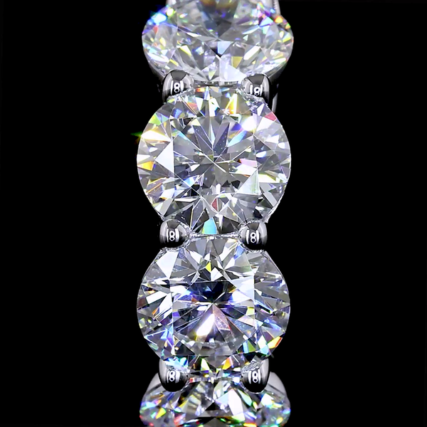 Lab-Grown 3.47 Carat Round E-VS2 Diamond 14K White Gold Huggies Earrings