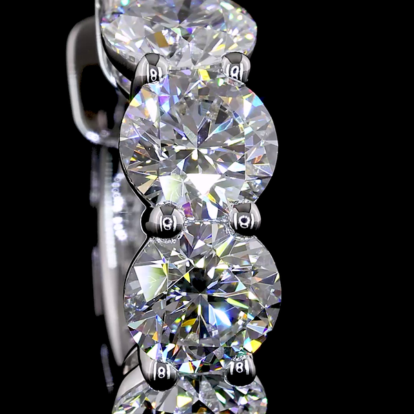 Lab-Grown 3.46 Carat Round E-VS Diamond 14K White Gold Huggies Earrings